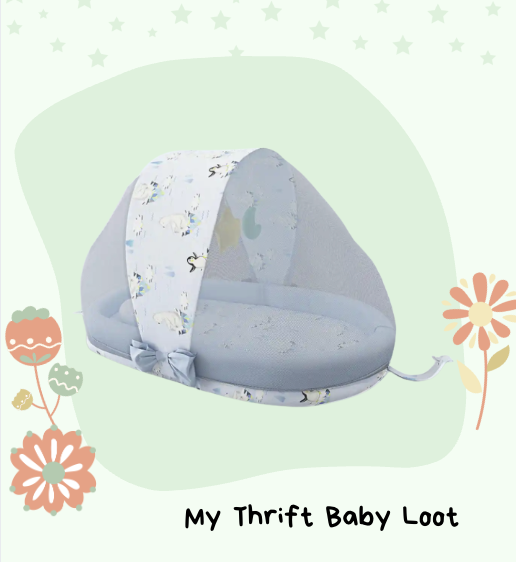 Preloved Fancy Fluff baby mosquito net bed set